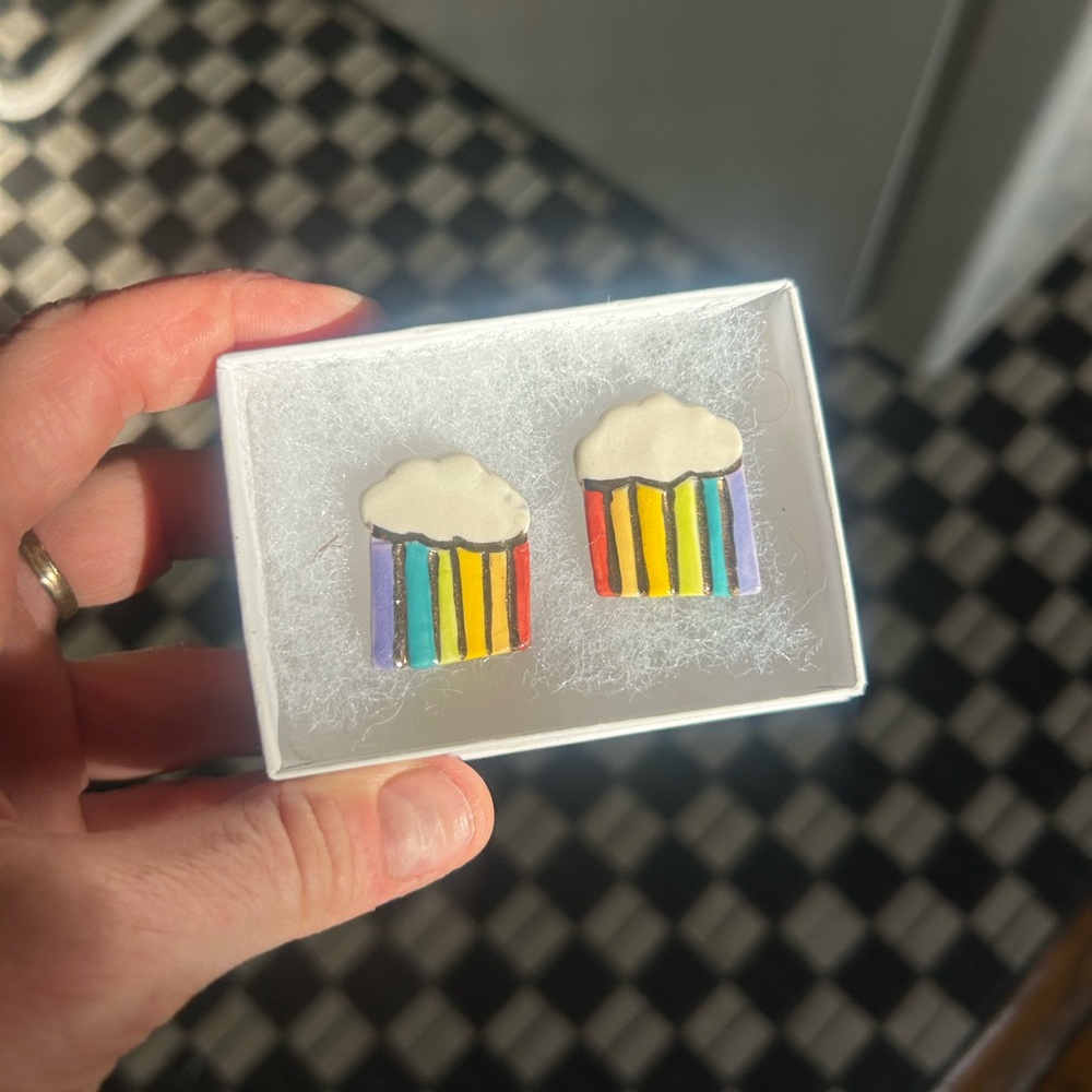 Rainbow Raincloud Earrings 🌈🌧️